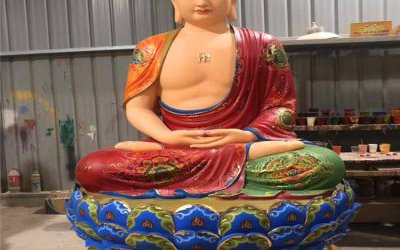 寺庙神佛玻璃钢彩绘三圣雕塑