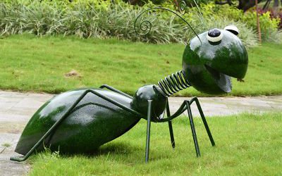 草坪绿色落尾玻璃钢抽象蚂蚁雕塑