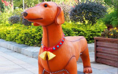 园林景观装饰摆件玻璃钢卡通狗座椅雕塑