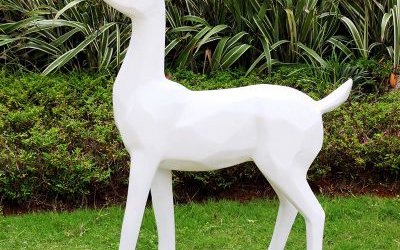 户外草坪玻璃钢花园景观鹿雕塑