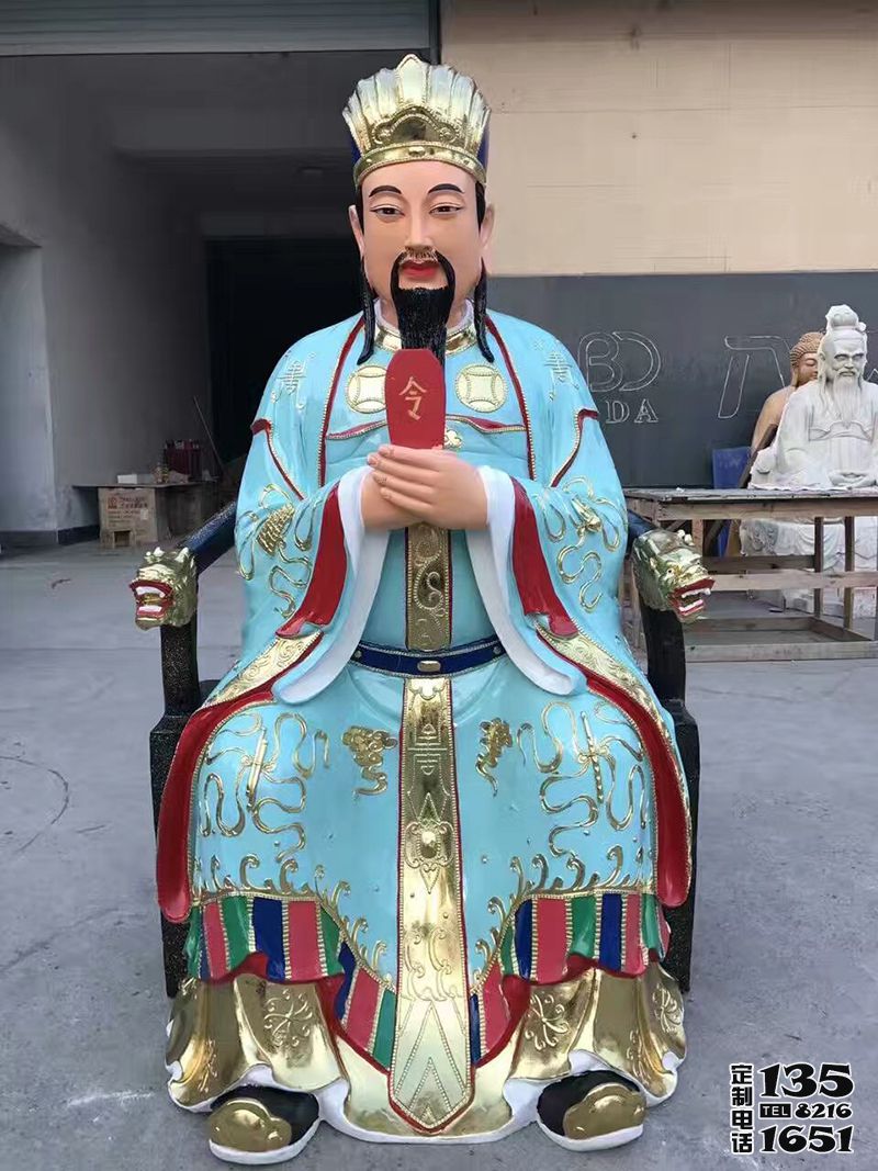 寺庙供奉佛像玻璃钢彩绘三官雕塑 寺庙供奉佛像玻璃钢彩绘三官雕塑