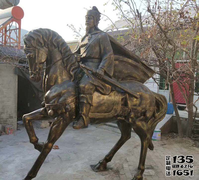 景区玻璃钢仿铜骑马的人物雕塑 景区玻璃钢仿铜骑马的人物雕塑