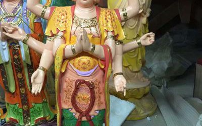 寺庙玻璃钢彩绘树脂菩萨像摩利支天雕塑