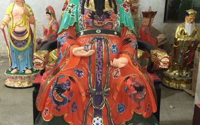 玻璃钢彩绘寺庙文昌帝君雕塑