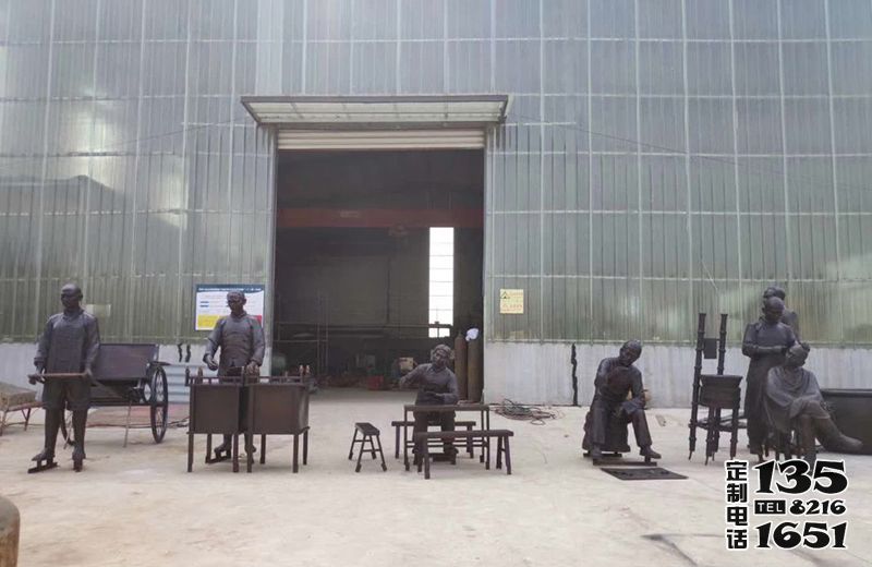景区创意玻璃钢仿铜民俗小品人物雕塑 景区创意玻璃钢仿铜民俗小品人物雕塑