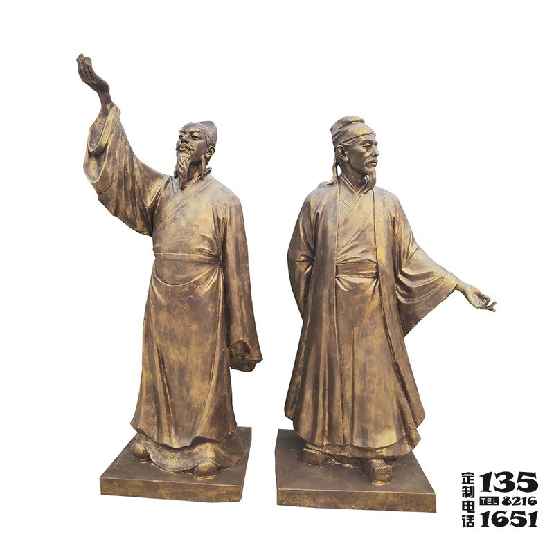学校古代著名诗人玻璃钢仿铜李白雕塑 学校古代著名诗人玻璃钢仿铜李白雕塑