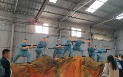 玻璃钢仿真抗战英雄人物雕塑
