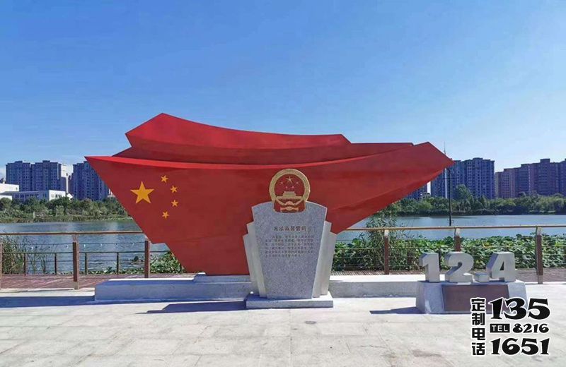 景区大型户外景观玻璃钢彩绘旗帜雕塑 景区大型户外景观玻璃钢彩绘旗帜雕塑