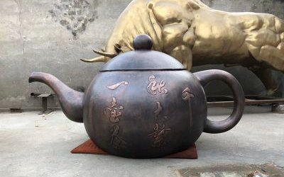 玻璃钢仿铜公园景区大型天壶雕塑