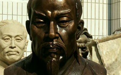 园林校园思想家孟子胸像玻璃钢仿铜雕塑