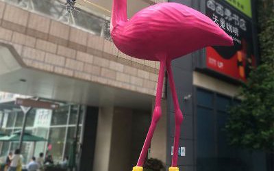 景区商场摆放大型玻璃钢创意仿真火烈鸟雕塑