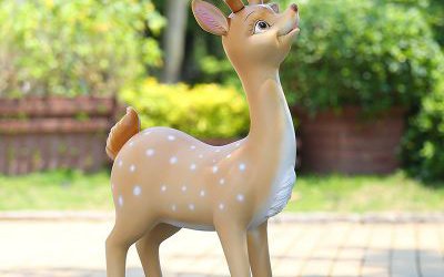 公园景区不锈钢创意玻璃钢卡通鹿雕塑