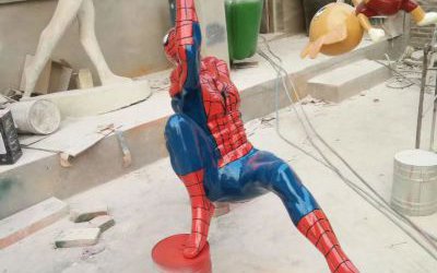 玻璃钢公园卡通人物蜘蛛侠雕塑