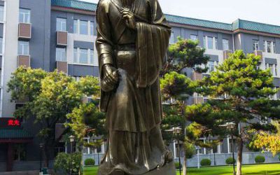 医院园林外科鼻祖玻璃钢仿铜华佗雕塑