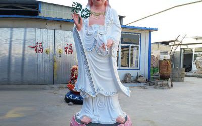 玻璃钢彩绘户外景区滴水观音雕塑