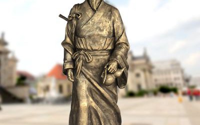 景区东汉末年著名医学家玻璃钢仿铜华佗雕塑