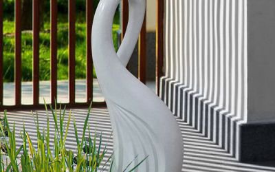 别墅室外抽象创意个性玻璃钢天鹅雕塑