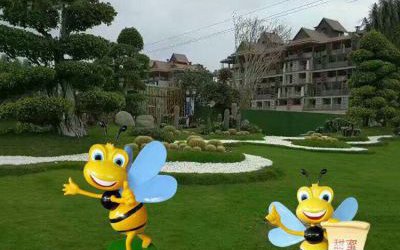 庭院小区标识语卡通玻璃钢蜜蜂雕塑