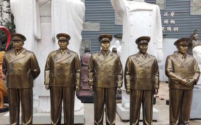 景区玻璃钢仿铜世界伟人十大元帅雕塑