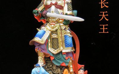 寺庙供奉玻璃钢彩绘增长天王雕塑