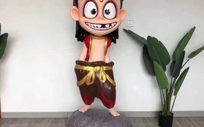 商场电影院玻璃钢卡通彩绘魔童降世哪吒雕塑