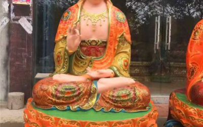 寺庙大型玻璃钢彩绘观音雕塑