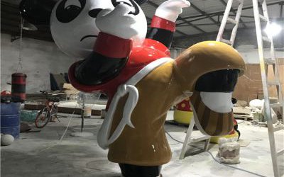 儿童游乐场摆放玻璃钢卡通功夫熊猫雕塑