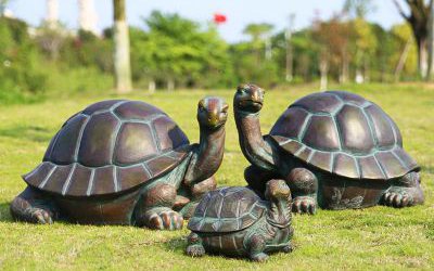 户外草坪玻璃钢仿真乌龟雕塑