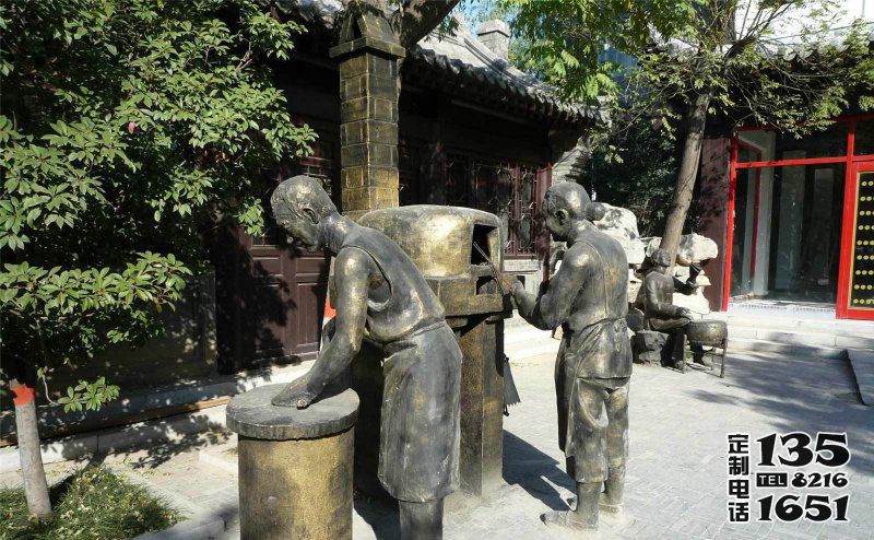 玻璃钢仿铜城市街道民俗小品小贩人物雕塑 玻璃钢仿铜城市街道民俗小品小贩人物雕塑