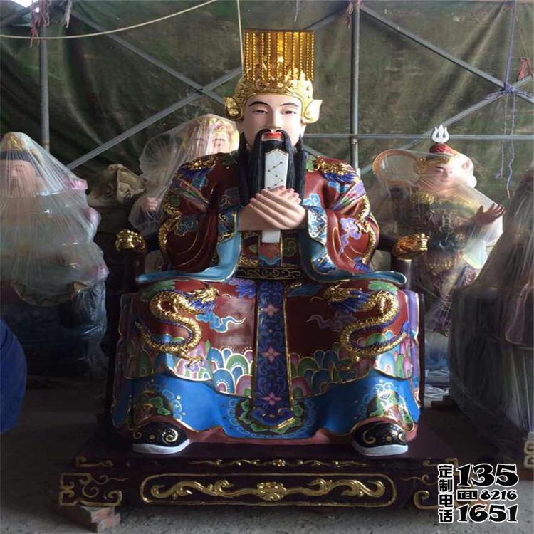 玻璃钢彩绘寺庙景区判官雕塑 玻璃钢彩绘寺庙景区判官雕塑