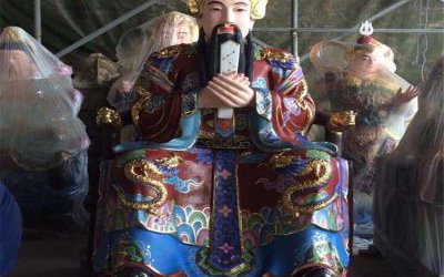玻璃钢彩绘寺庙景区判官雕塑