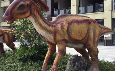 景区大型仿真玻璃钢户外园林创意恐龙雕塑