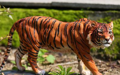 公园景区玻璃钢仿真动物景观老虎雕塑园林大型摆件