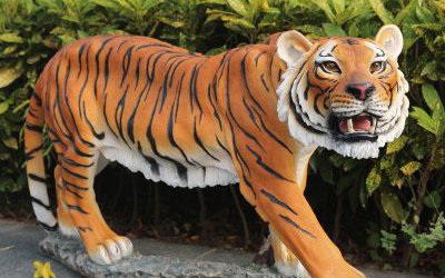 公园景区仿真动物园林景观玻璃钢树脂老虎雕塑