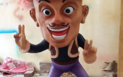 儿童游乐园卡通玻璃钢光头强雕塑