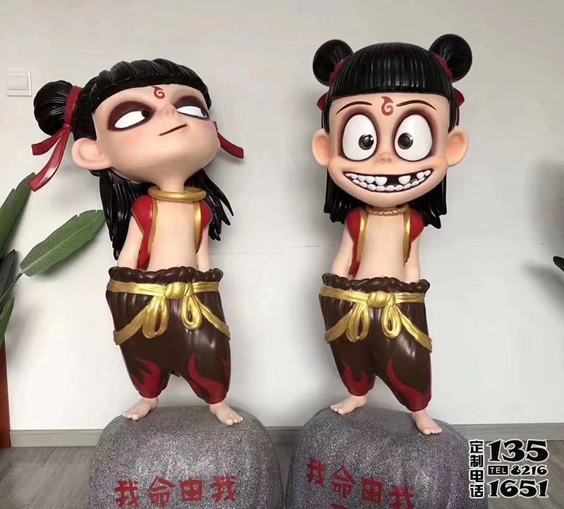 影院商场摆放我命由我不由天玻璃钢卡通小哪吒雕塑 影院商场摆放我命由我不由天玻璃钢卡通小哪吒雕塑