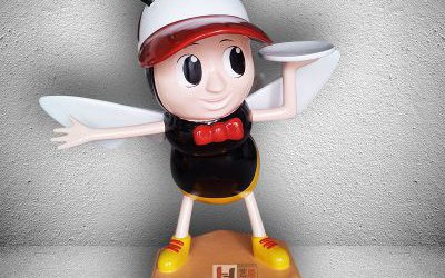 游乐园商场可爱卡通公仔玻璃钢蜜蜂雕塑