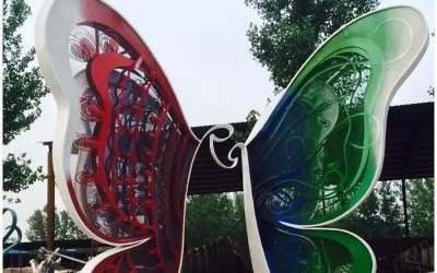 玻璃钢景区园林彩绘蝴蝶雕塑
