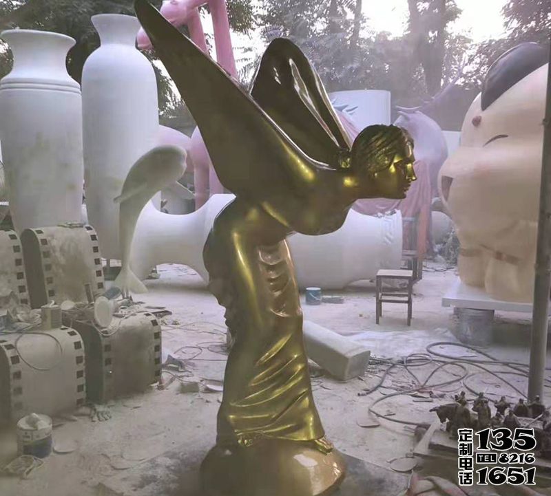 玻璃钢仿铜天使雕塑广场景观人物雕塑 玻璃钢仿铜天使雕塑广场景观人物雕塑