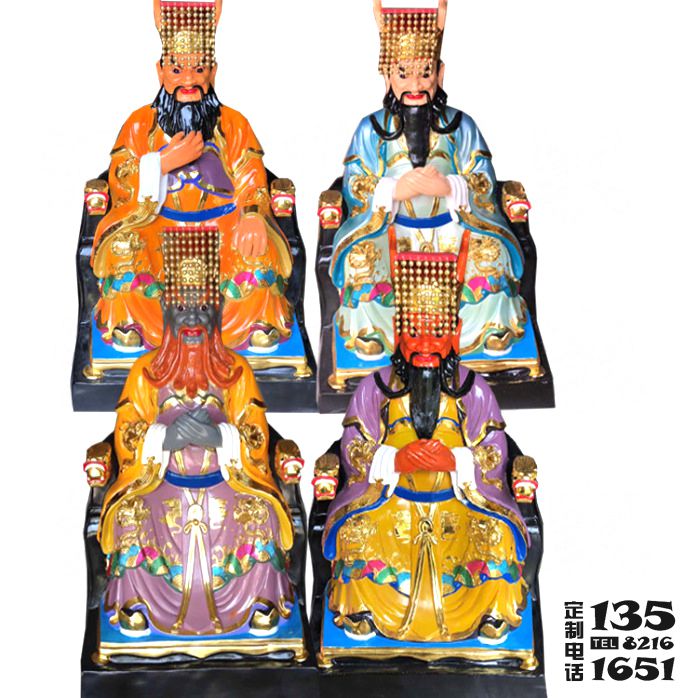 玻璃钢彩绘寺庙四海龙王雕塑 玻璃钢彩绘寺庙四海龙王雕塑