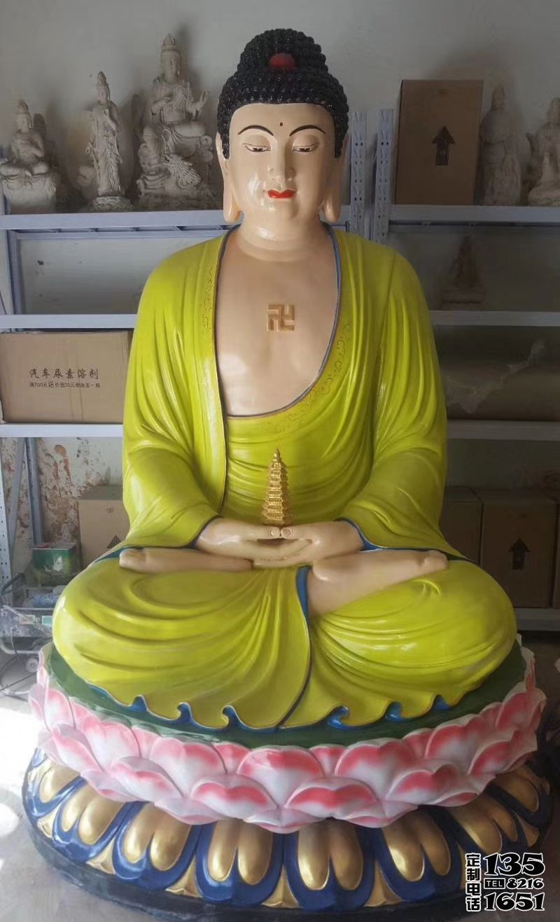 大型玻璃钢彩绘寺庙三宝佛雕塑 大型玻璃钢彩绘寺庙三宝佛雕塑