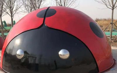 公园玻璃钢彩绘瓢虫雕塑