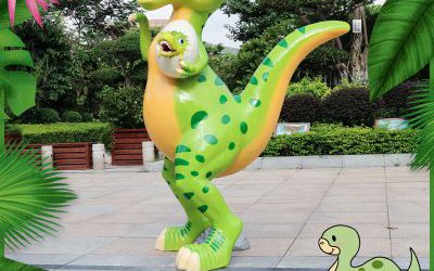 霸王龙户外园林玻璃钢卡通恐龙雕塑