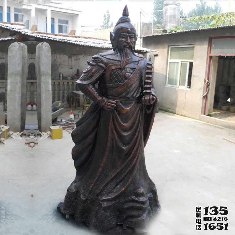 战神托塔天王李靖玻璃钢仿铜雕塑 战神托塔天王李靖玻璃钢仿铜雕塑