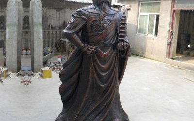 战神托塔天王李靖玻璃钢仿铜雕塑