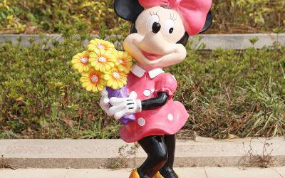 花园游乐场玻璃钢彩绘卡通米老鼠米妮雕塑