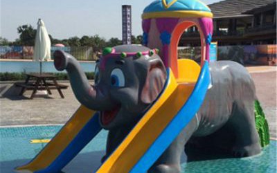 游乐场创意滑梯玻璃钢大象雕塑