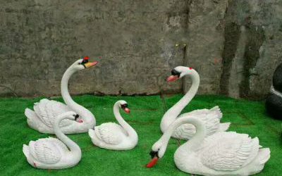 庭院酒店别墅玻璃钢仿真动物天鹅雕塑