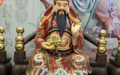 寺庙大型玻璃钢彩绘招财进宝财神雕塑