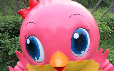 玻璃钢树脂童趣彩绘公园广场装饰品鸽子雕塑